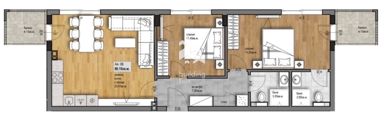 Тристаен апартамент - кв. Христо Смирненски - 0