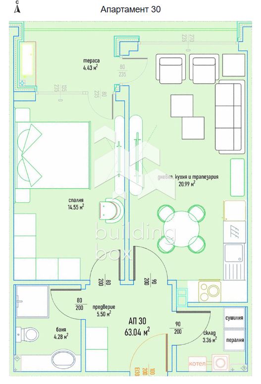 Продава 2-стаен