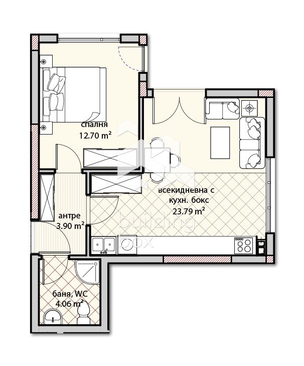 Двустаен апартамент в новострояща се сграда - 0