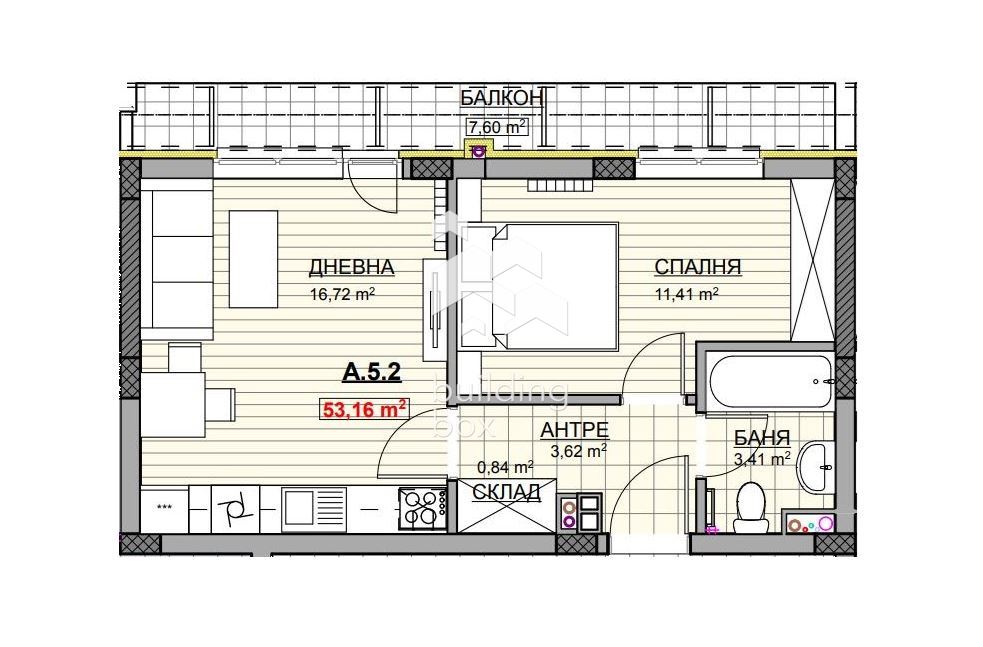 Двустаен апартамент в кв. Красно село - 0
