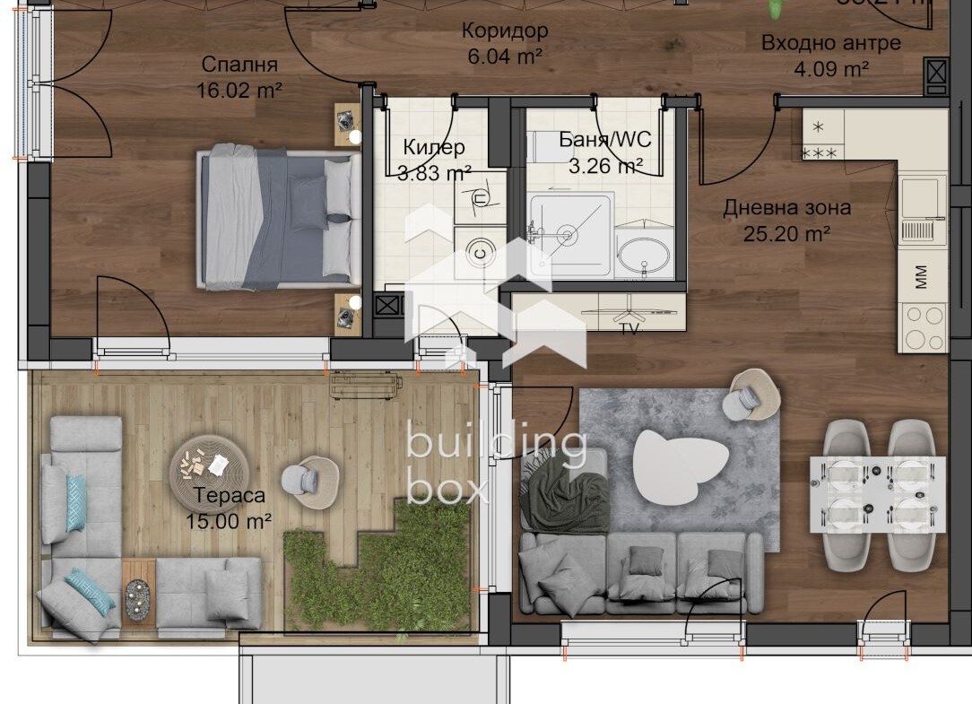 Двустаен апартамент с АКТ 14 - 0