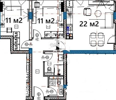 Тристаен апартамент в новострояща се сграда - 0