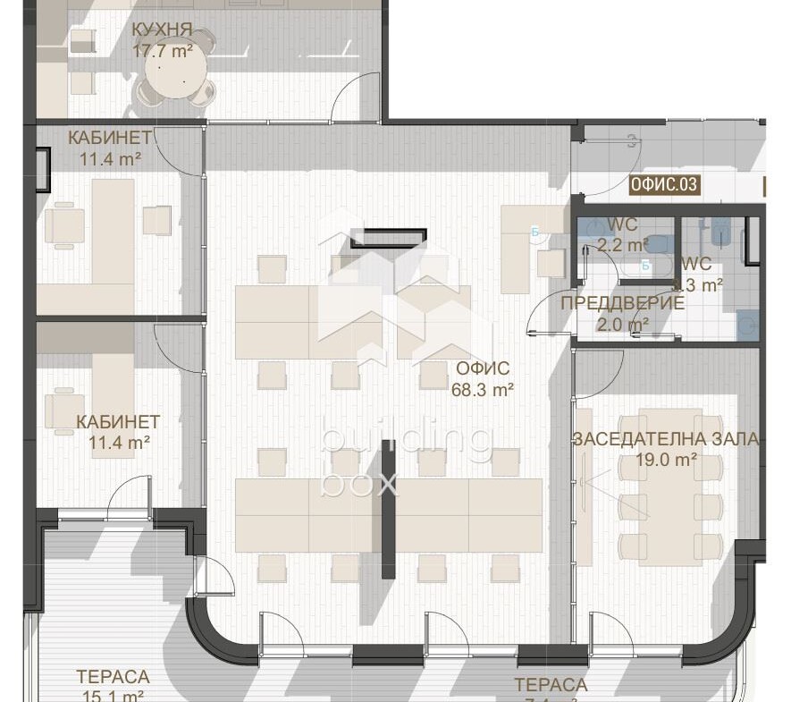 Голям офис - 212 кв.м до "Пеещите фонтани" - 0