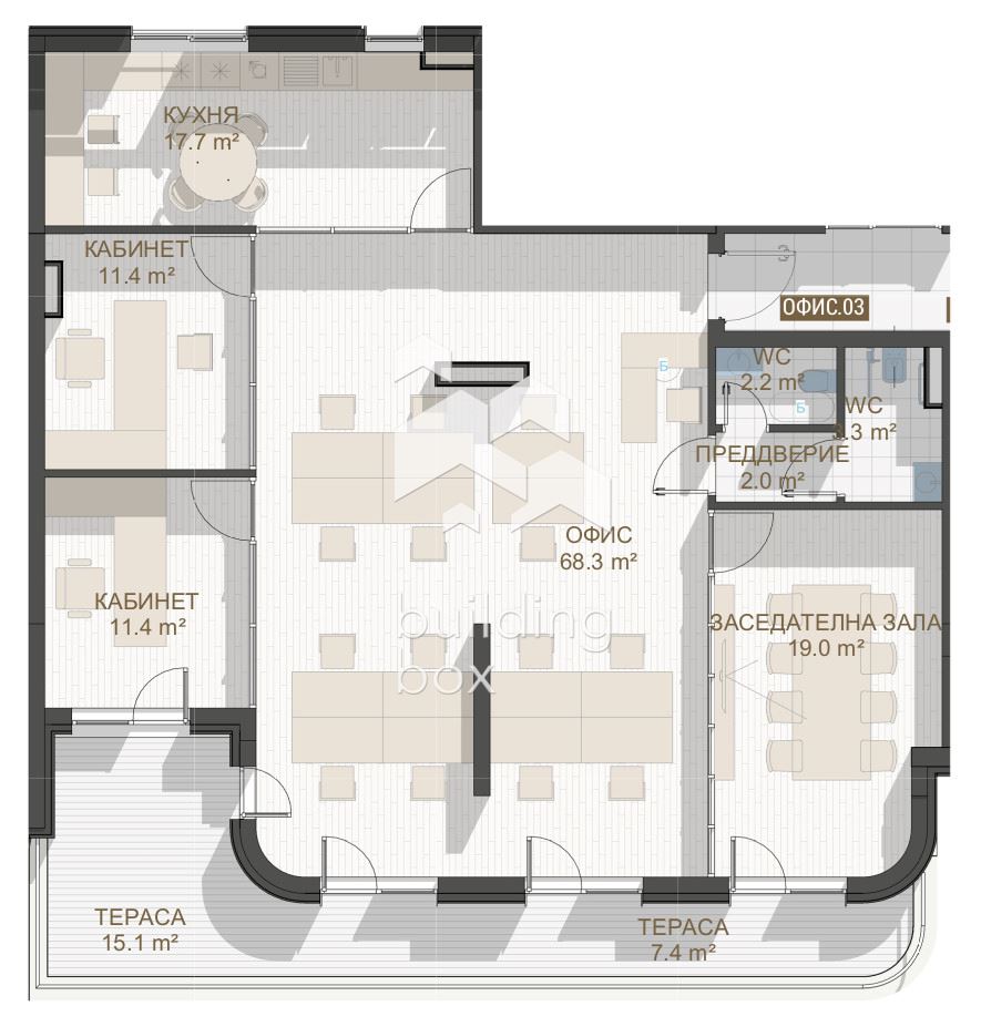 Голям офис - 212 кв.м до "Пеещите фонтани" - 0