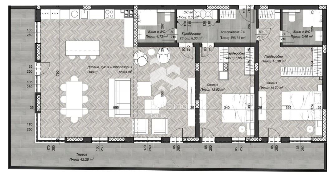 3-стаен апартамент в Центъра - 0