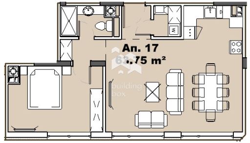 Двустаен апартамент в ж.к. Гърдова Глава - 0