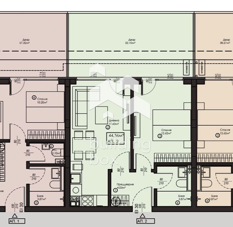 АПАРТАМЕНТ №2 – Компактен двустаен с двор, кв. Малинова долина - 0