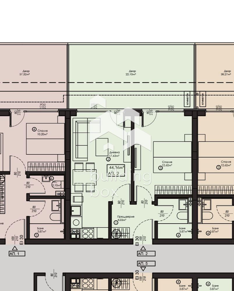 АПАРТАМЕНТ №2 – Компактен двустаен с двор, кв. Малинова долина