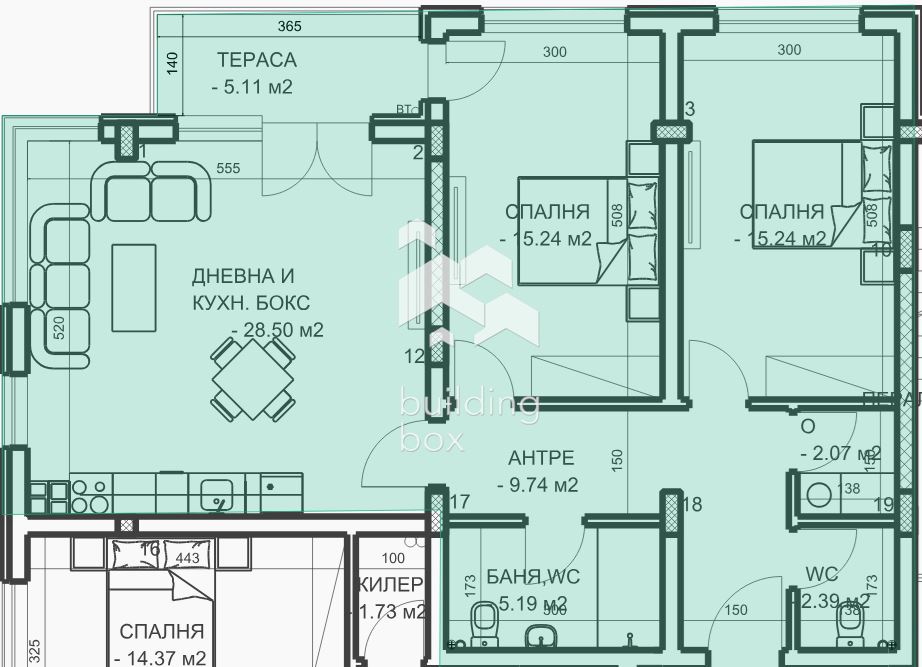 Тристаен апартаментдо "Дентален университет" - 0