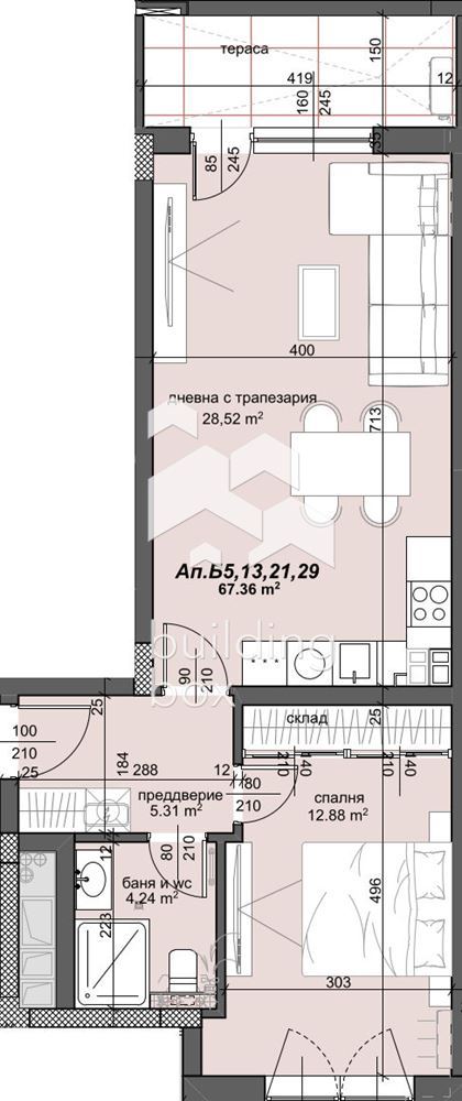Двустаен апартамент пред АКТ 14 - кв. Тракия - 0