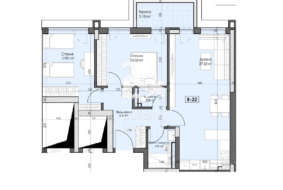 Тристаен апартамент - кв. Гагарин - 0