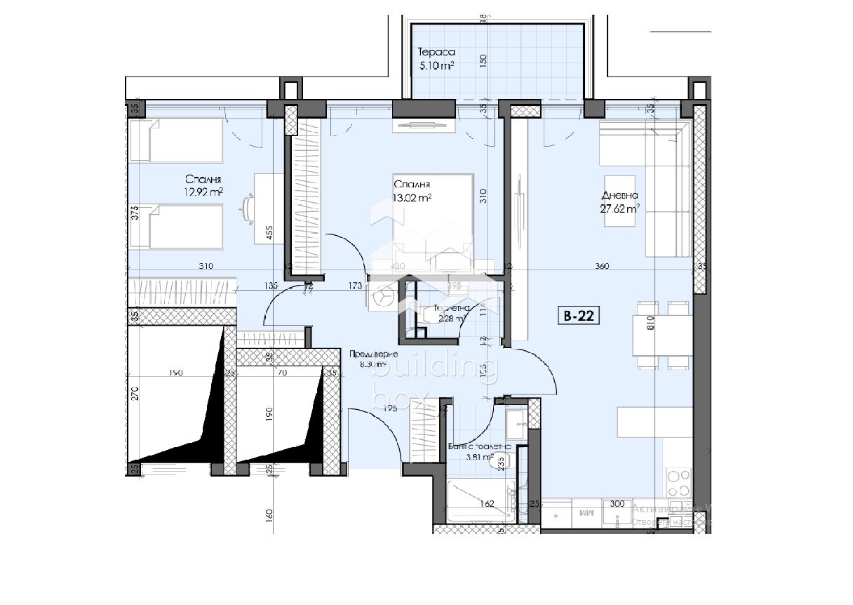 Тристаен апартамент - кв. Гагарин - 0