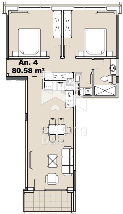 Тристаен апартамент в ж.к. Княжево - 0