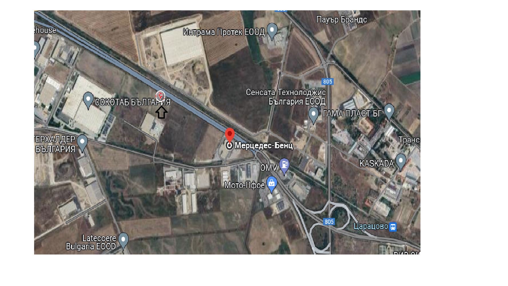 Парцел на първа линия до “Мерцедес Бенц”