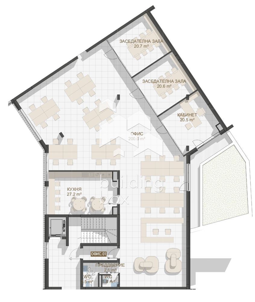 Престижен офис - 420 кв.м до "Пеещите фонтани" - 0