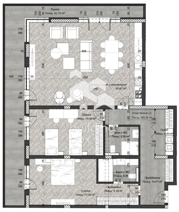 3-стаен апартамент в Центъра - 0